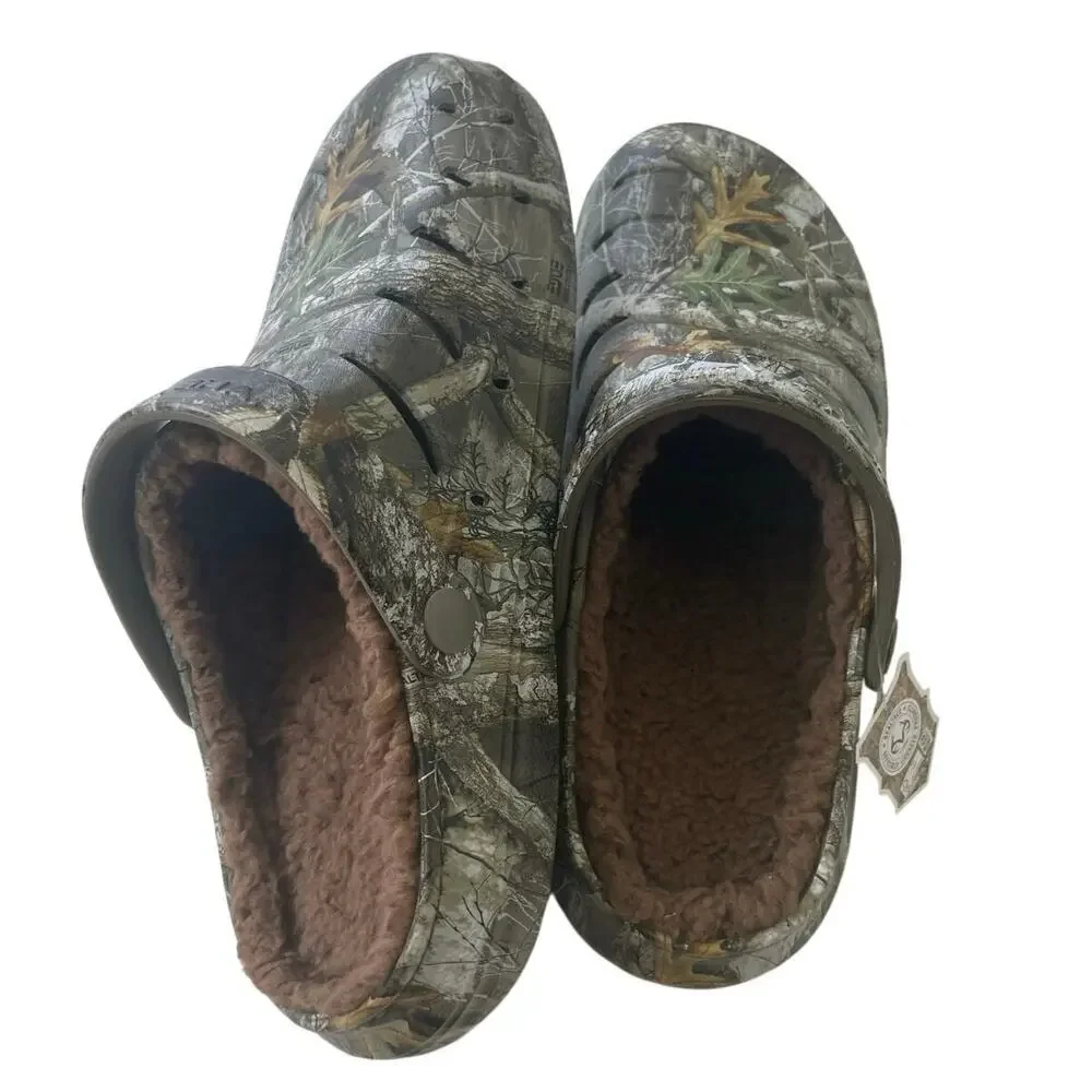 REAL TREE CLOGS SHERPA LINE SHOES CAMOUFLAGE‎ SZ 8 RUGGED SHARK HUNTING ARMY OAK